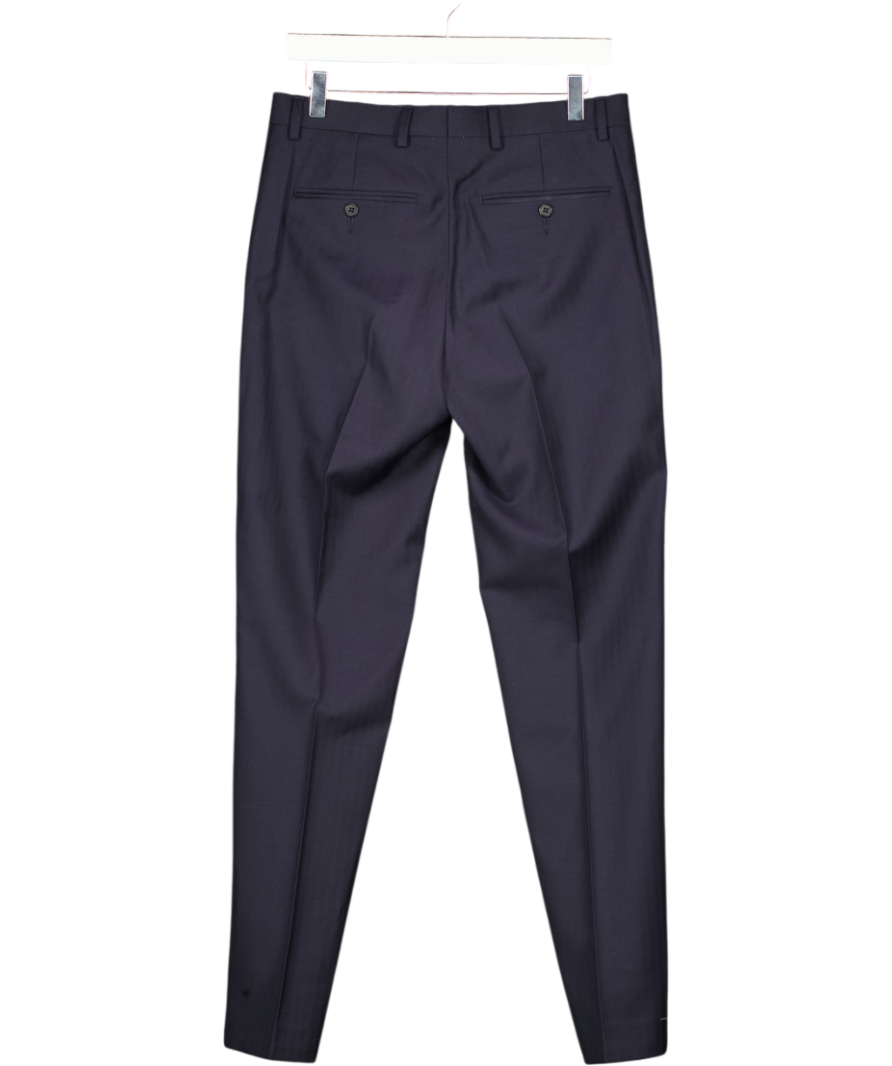 M&S Sartorial Navy Blue  Slim Fit Pure Wool Suit Trousers W30