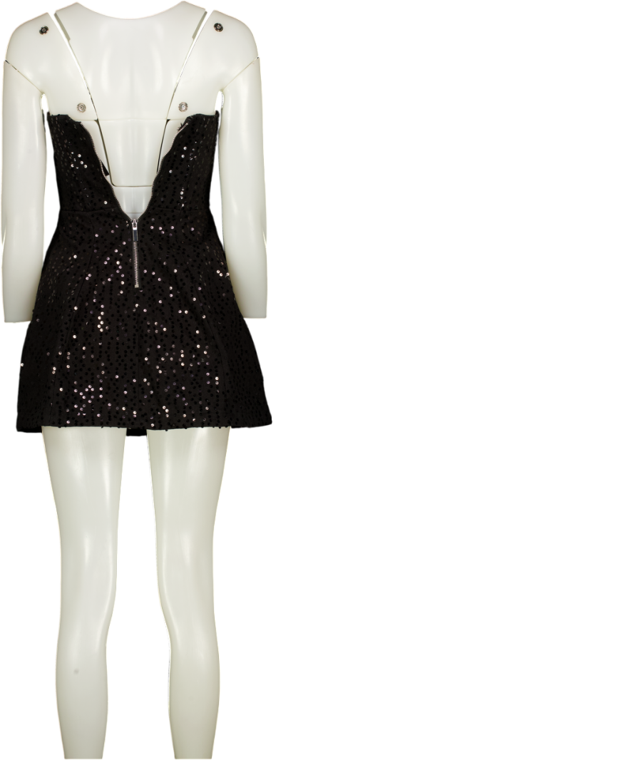 WANDERDOLL Sparkling Strapless Black Mini Dress UK 6