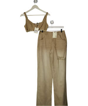 Mars the Label Brown Maxine Bralet And Jeans Set UK 8
