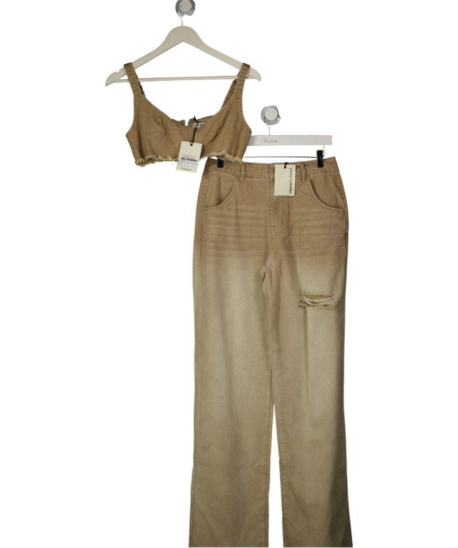 Mars the Label Brown Maxine Bralet And Jeans Set UK 8