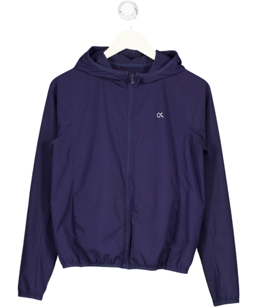 CALVIN KLEIN Blue Performace Zip Up Jacket With Logo Back UK S