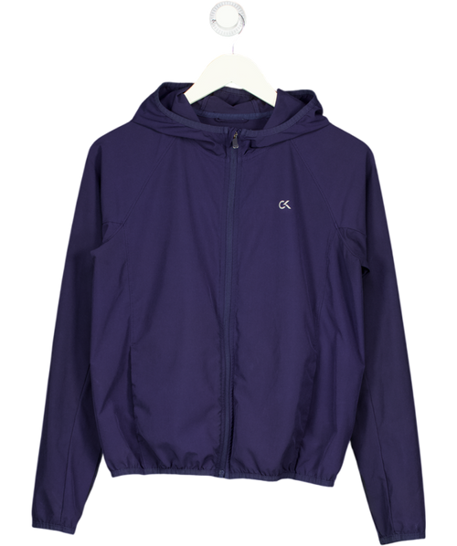 CALVIN KLEIN Blue Performace Zip Up Jacket With Logo Back UK S