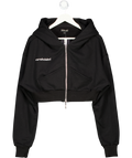 White Fox Black The Classics Cropped Zip Hoodie UK S