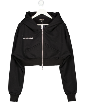 White Fox Black The Classics Cropped Zip Hoodie UK S