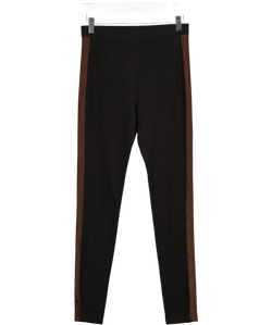 Ralph Lauren Black & Brown Striped Leggings UK S