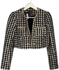 NADINE MERABI Black / Ivory Tweed Remy Check Jacket UK 8