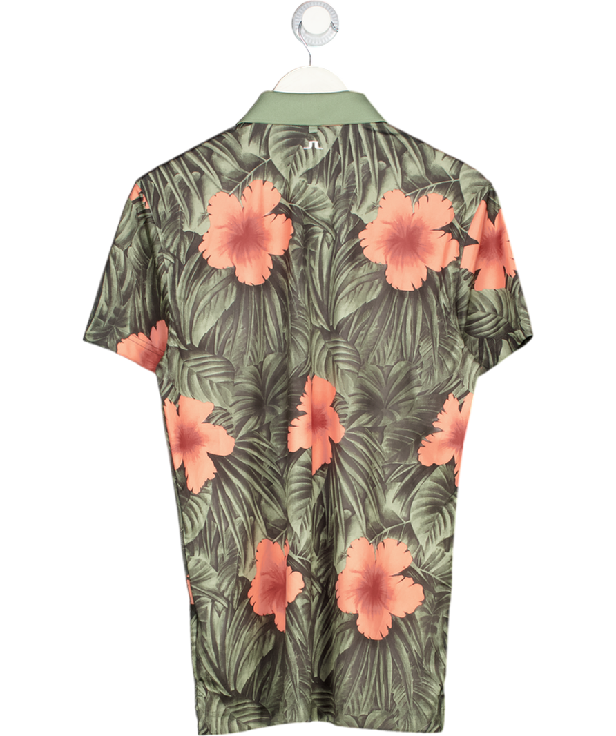 J.Lindenberg Green Tour Tech Print Polo Shirt UK S