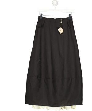 La Casa Madge Black Midi Skirt UK S