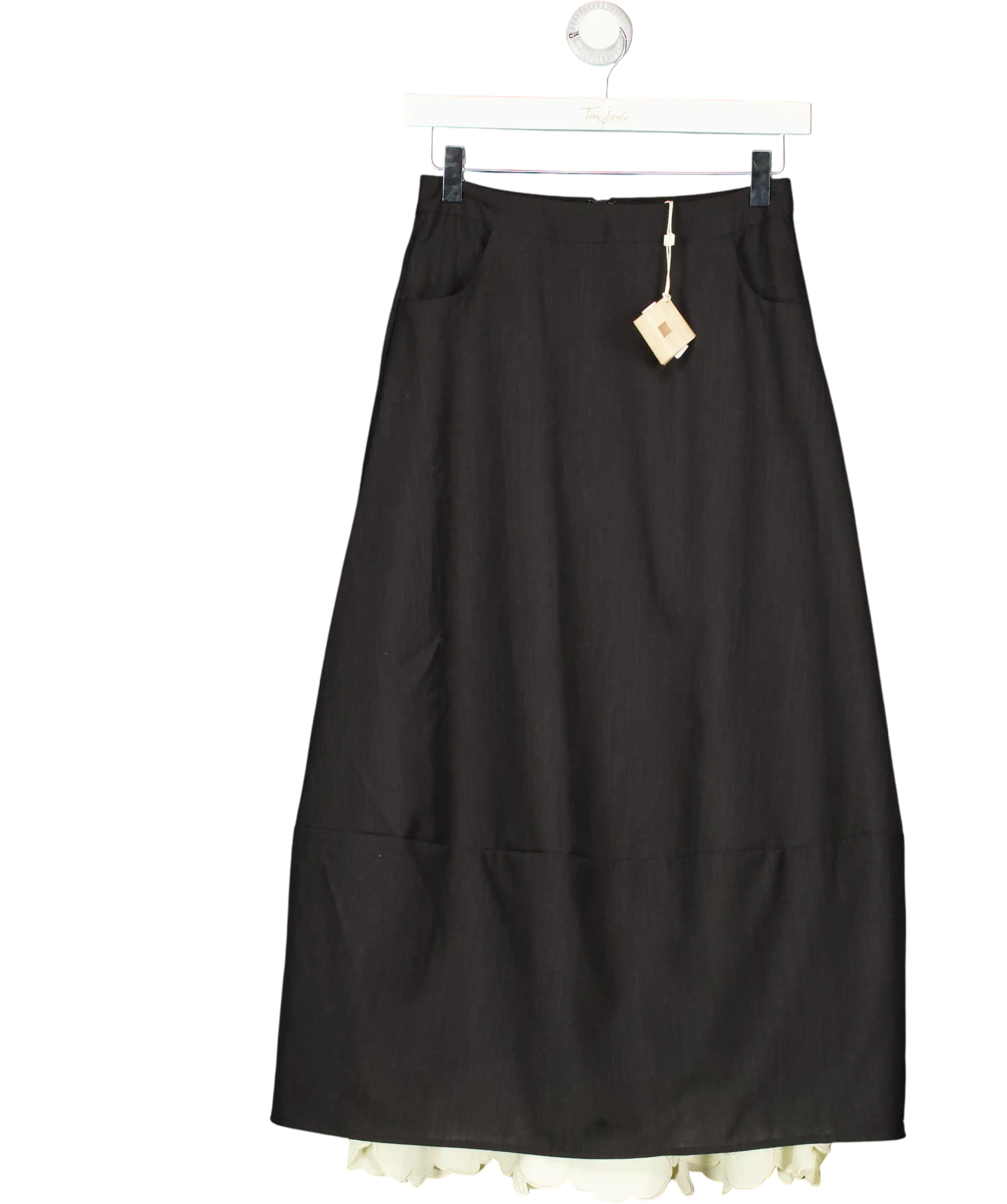 La Casa Madge Black Midi Skirt UK S
