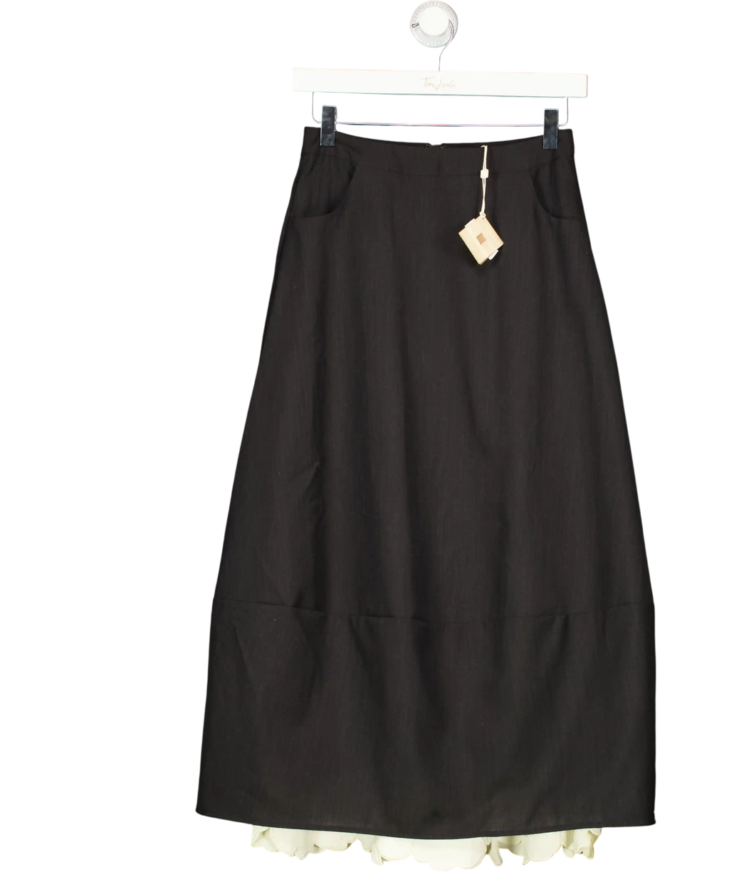 La Casa Madge Black Midi Skirt UK S
