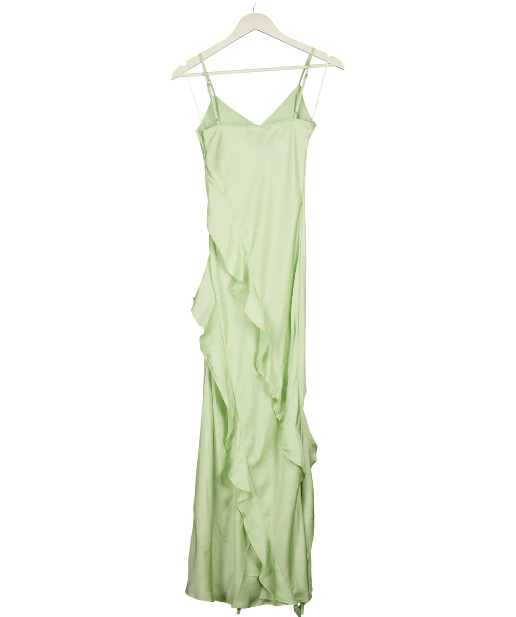 NEW LOOK  Mint Green Satin Ruffle Maxi Slip Dres UK 6