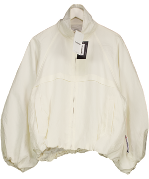 TOPSHOP Funnel Neck Modal Jacket In Ecru White UK 10