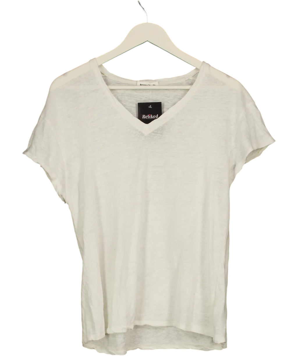 Acsense Studio White V Neck T Shirt UK M