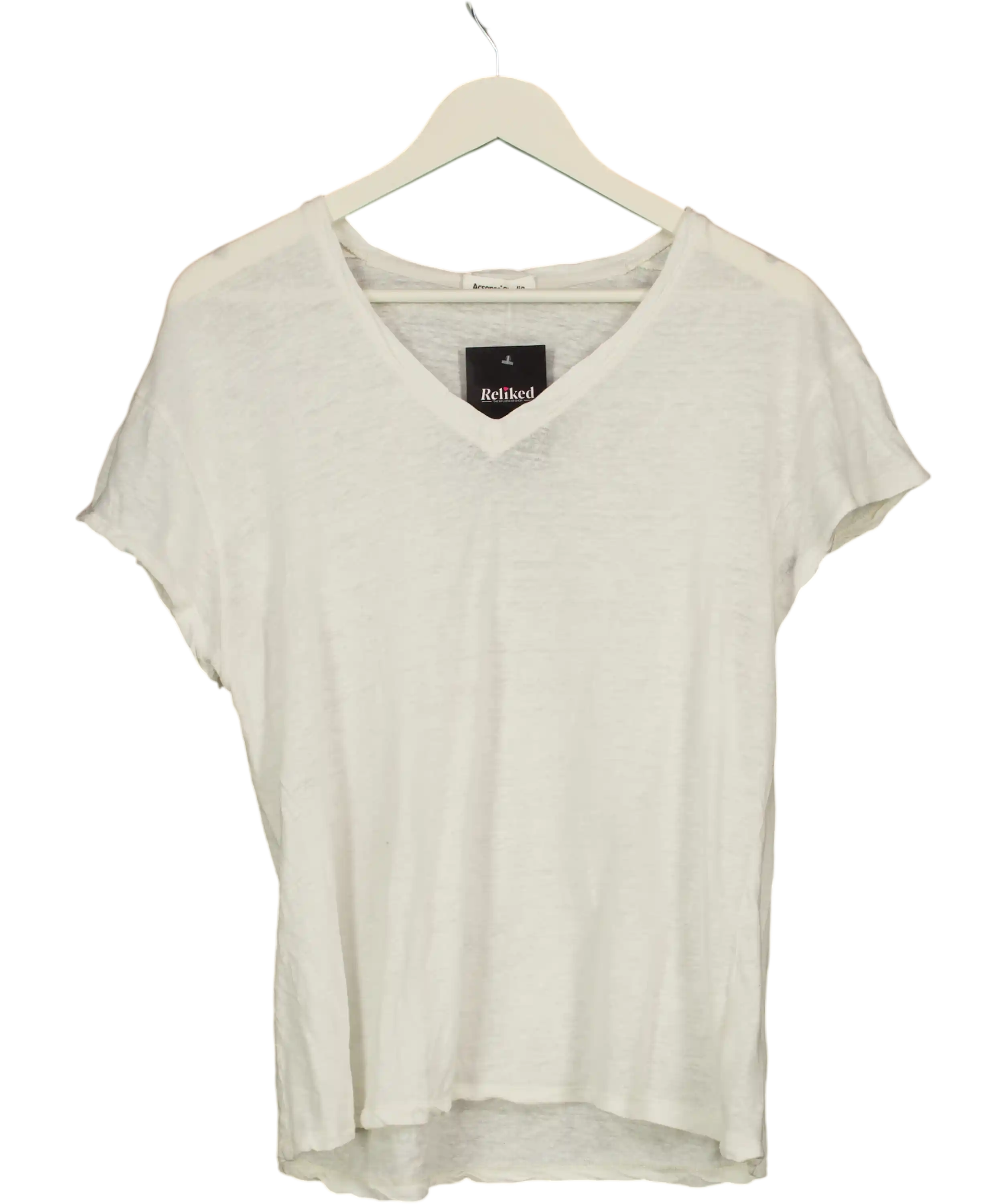 Acsense Studio White V Neck T Shirt UK M