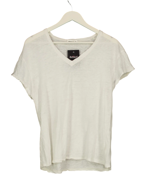 Acsense Studio White V Neck T Shirt UK M