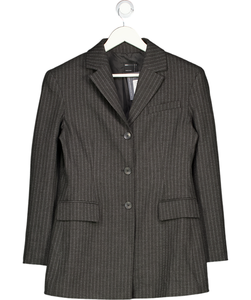 ASOS Grey Pinstripe Cinch Waist Blazer UK 8