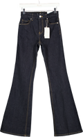 MANGO Indigo Blue Violet Flared High-rise Jeans UK 6