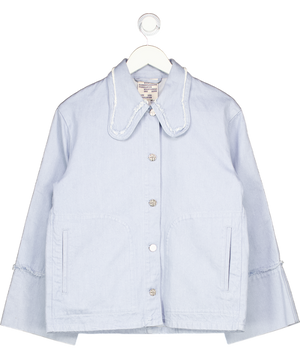 BAUM UND PFERDGARTEN Light Blue Denim Feature Collar Jacket UK 6