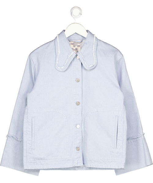 BAUM UND PFERDGARTEN Light Blue Denim Feature Collar Jacket UK 6