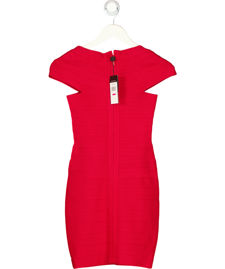 Herve Leger Iconic Red Knit Bandage Dress UK XS