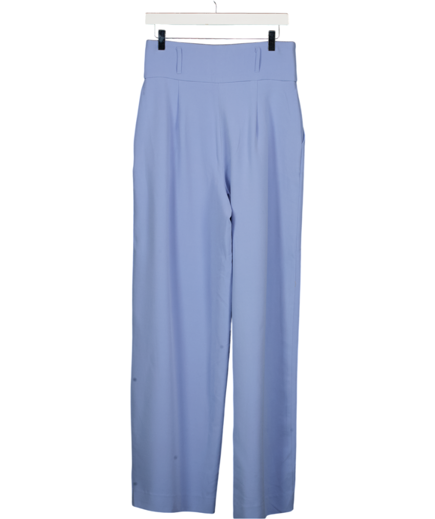 Karen Millen Cornflower Blue Pleated Wide Leg Trousers UK 10