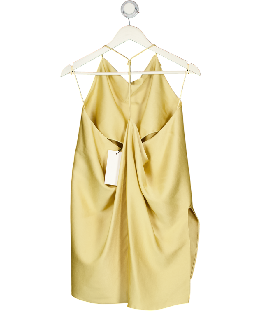 ZARA Champagne Gold Satin Halter Neck Top UK XS