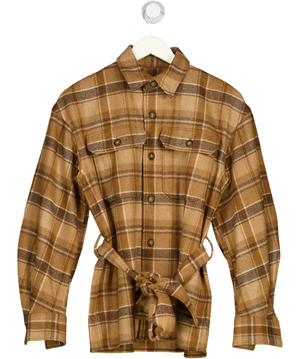 Polo Ralph Lauren Brown Belted Wool-blend Twill Shirt Us8 UK 8