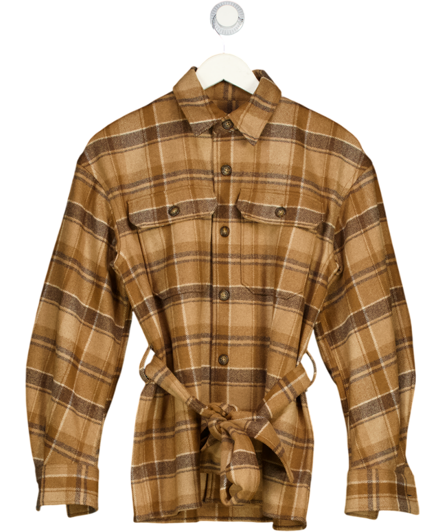 Polo Ralph Lauren Brown Belted Wool-blend Twill Shirt Us8 UK 8