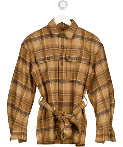 Polo Ralph Lauren Brown Belted Wool-blend Twill Shirt Us8 UK 8