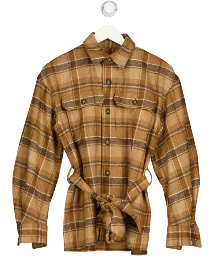 Polo Ralph Lauren Brown Belted Wool-blend Twill Shirt Us8 UK 8