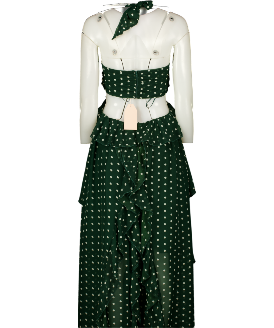 ANNE LOUISE BOUTIQUE ALB Bella Polka Dot Green Halter Maxi Dress UK 8