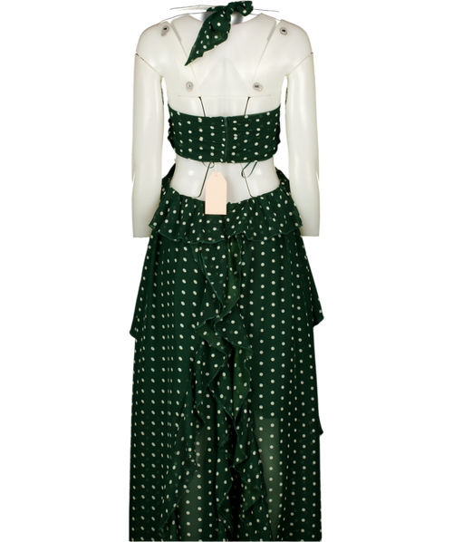 ANNE LOUISE BOUTIQUE ALB Bella Polka Dot Green Halter Maxi Dress UK 8