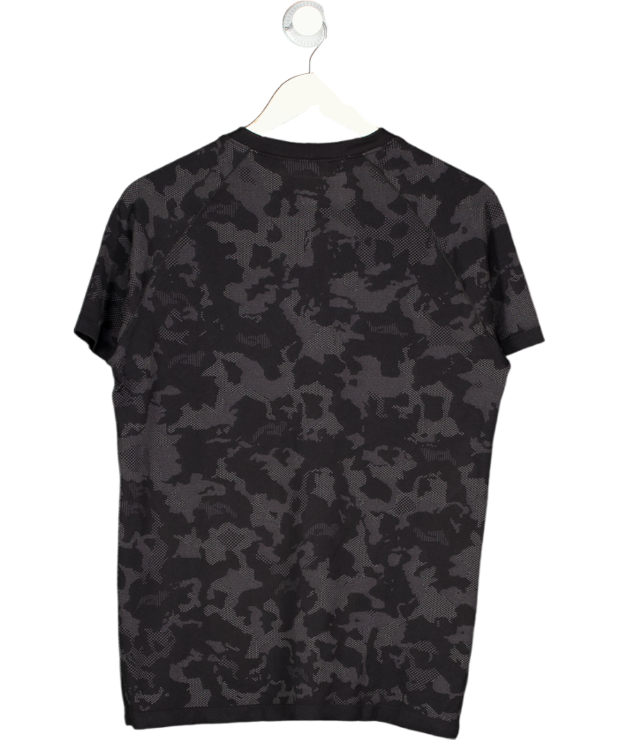Young LA Black Digital Camo Compression T-shirt UK L