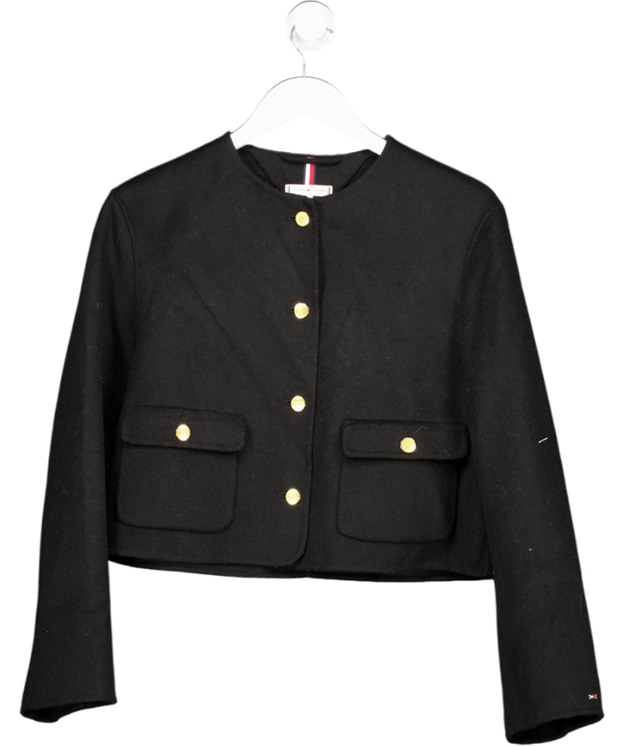 Tommy Hilfiger Black Double-faced Wool Blend Jacket UK 6