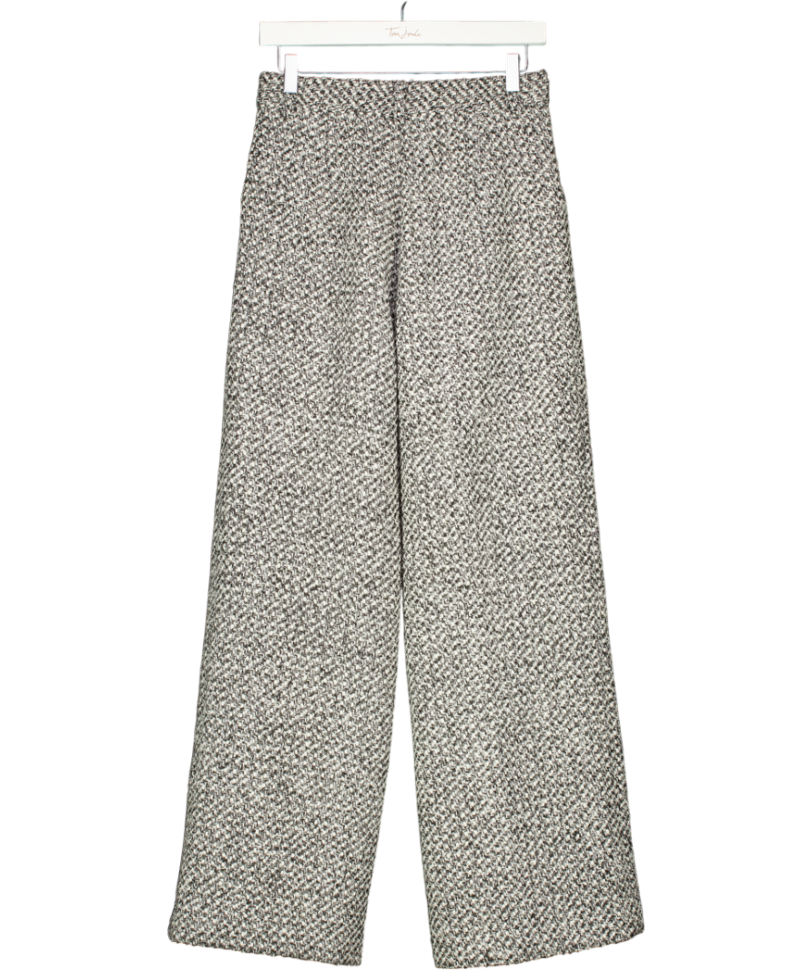 Commense White Wool-blend Tweed Pants UK S