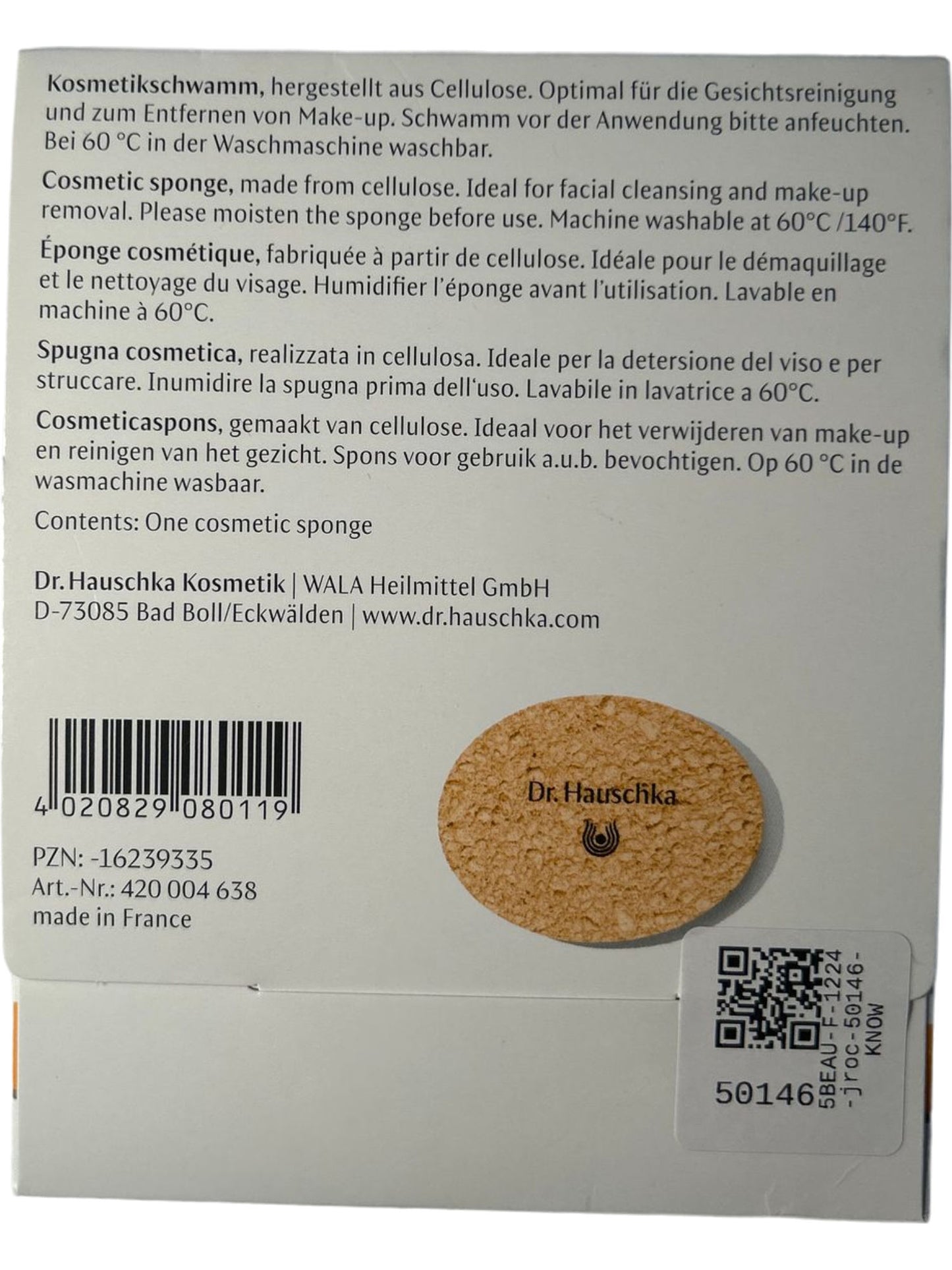 Dr.Hauschka Natural Cosmetic Sponge for Face Cleansing and Makeup Removal