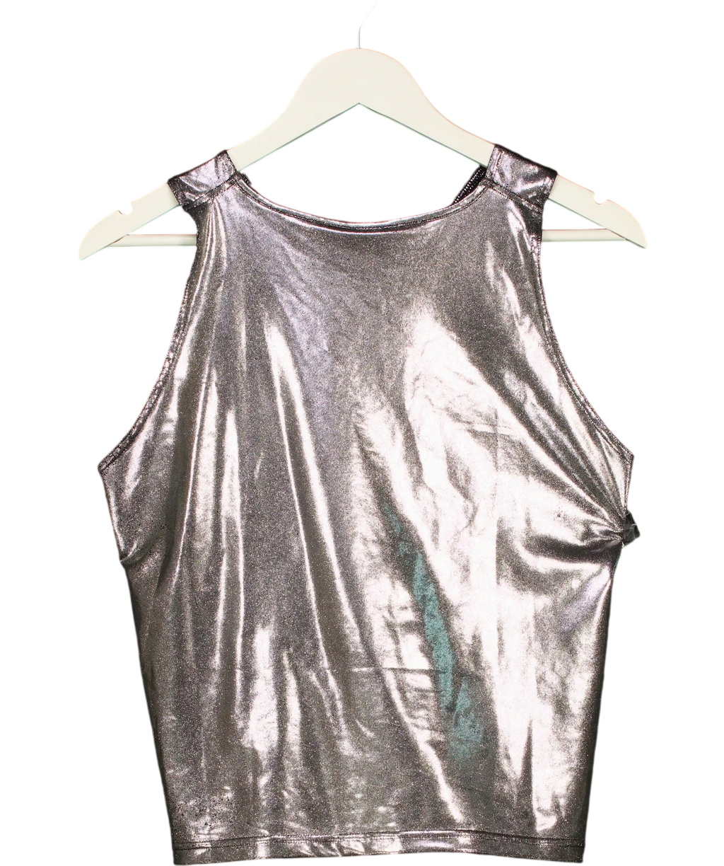 ADIDAS Originals Metallic Silver Adilenium Season 2 Tank Top UK 20 /22