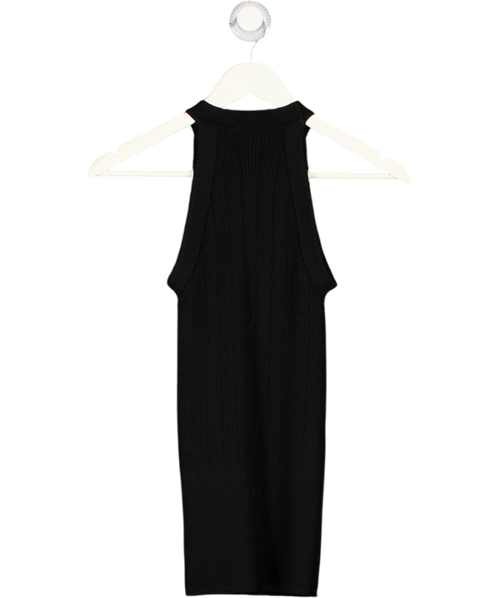 BALMAIN Black Halterneck Knitted  Gold Button Detail Top Fr34 UK 6