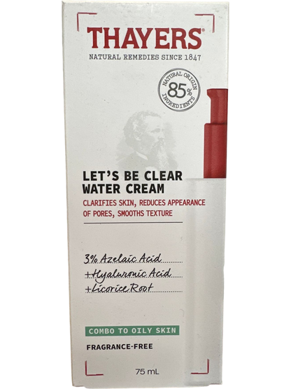 Thayers Facial Moisturizer Let’s Be Clear Water Cream 75ml