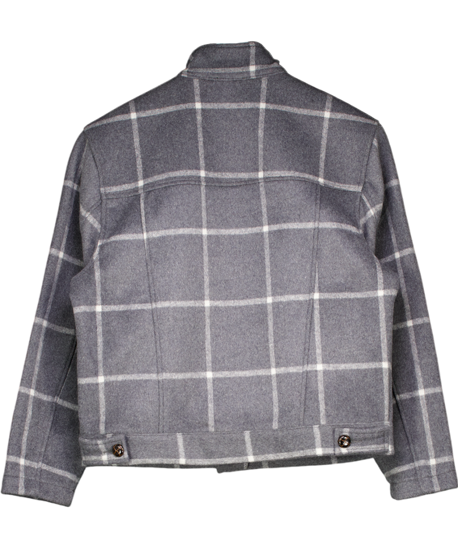 Noughts & Kisses Lonie Grey Check Wool Blend Jacket UK S/M