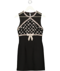 REBECCA VALLANCE X Nicky Hilton Black Crystal Bow Embellished Dress UK 6