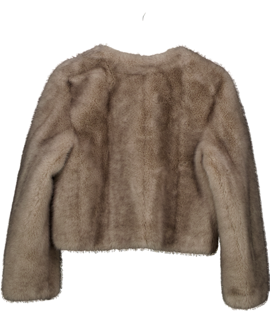 MARCELA LONDON Beige Soft Faux Mink Jacket UK M