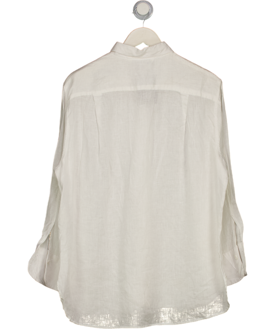 ZARA White Oversized Linen Shirt UK M
