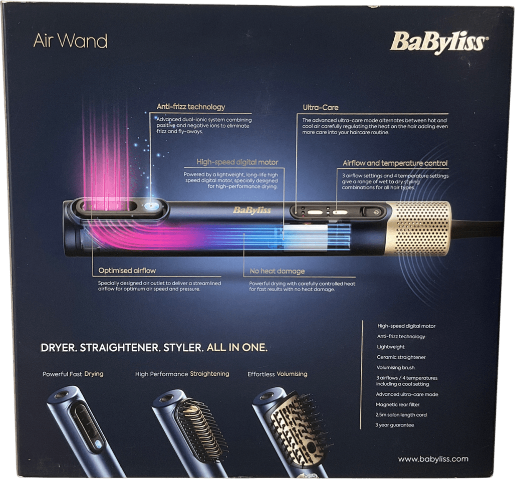 BaByliss Air Wand Hair Dryer, Straightener And Styler All - in - one One size - Reliked