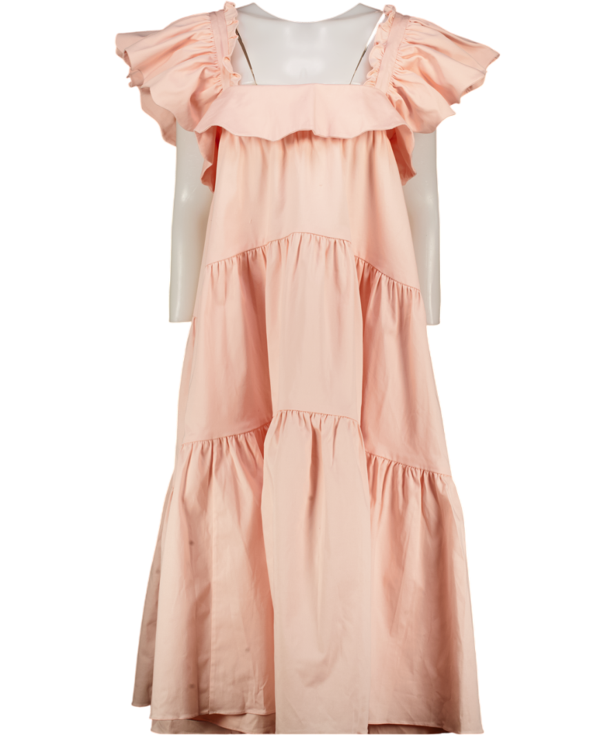 KIKA VARGAS Peach Pink Cicely Occasion Dress UK L