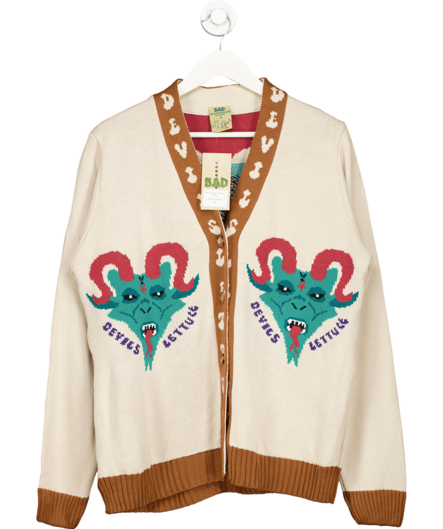 Bad Handwriting Beige Devils Lettuce Cardigan UK S - Reliked