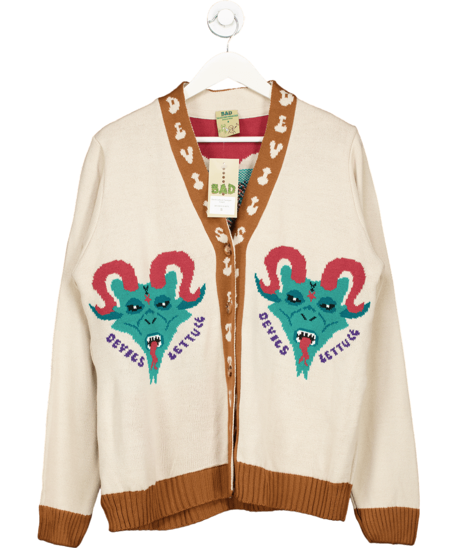 Bad Handwriting Beige Devils Lettuce Cardigan UK S - Reliked