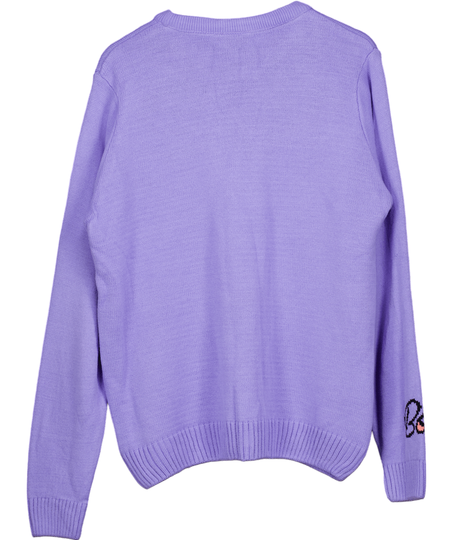 Bad Handwriting Purple "stoned" Graphic Sweater UK S - Reliked