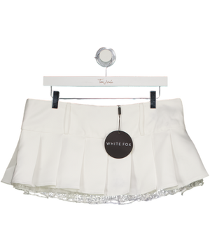 White Fox White The Old Days Pleated Mini Skirt UK L