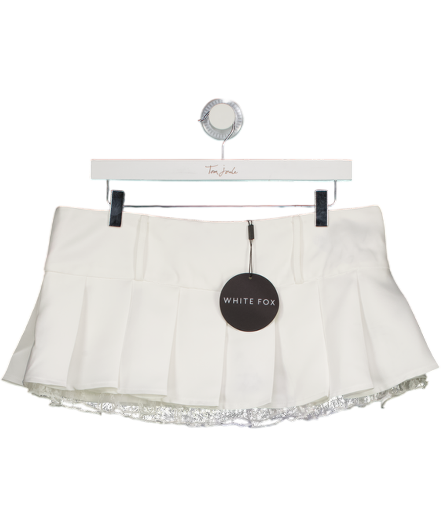 White Fox White The Old Days Pleated Mini Skirt UK L
